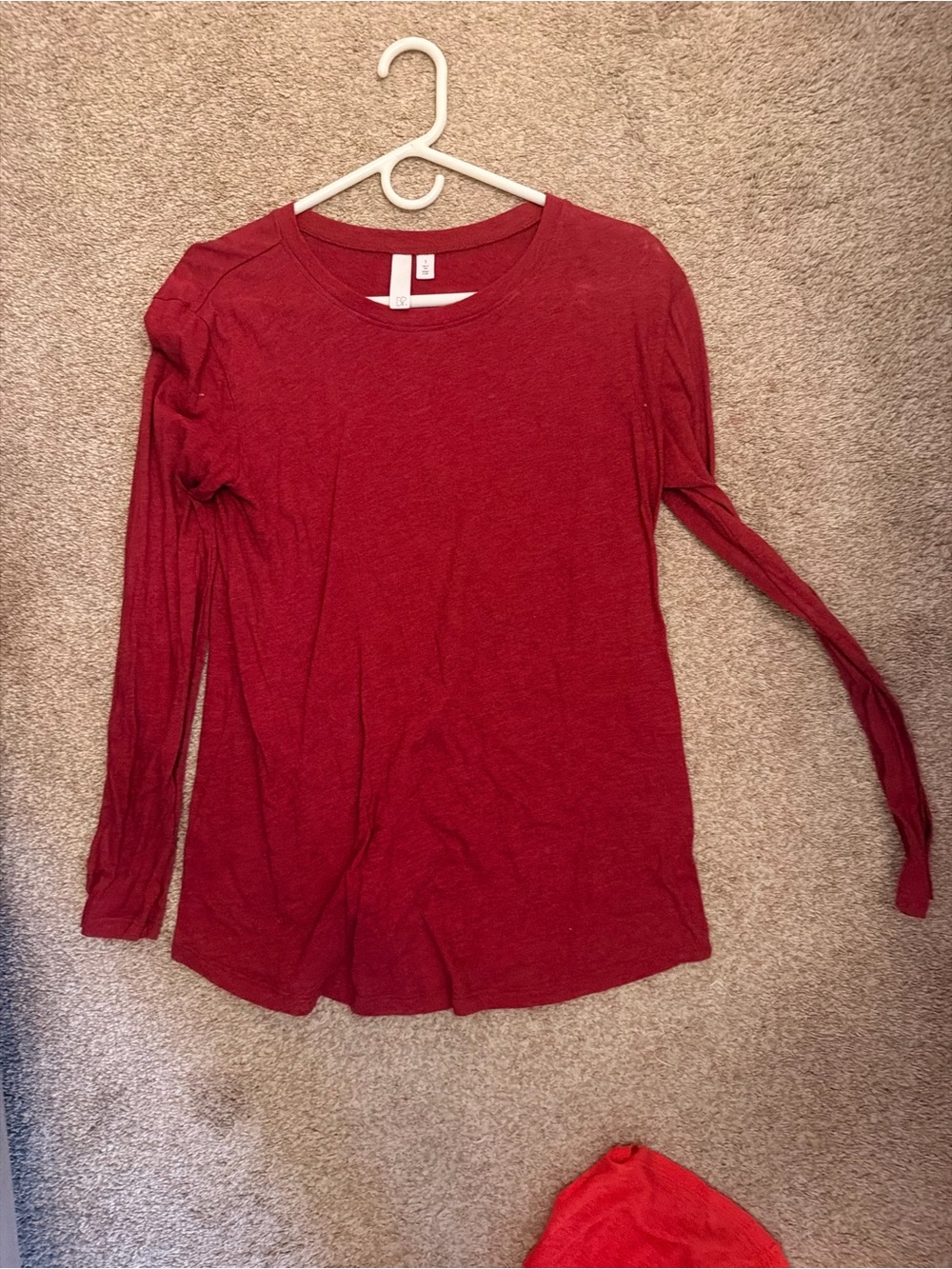 bp Women's Long-Sleeve Crewneck Top - Red